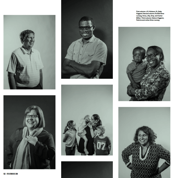 black-and-white portraits of Granada's diverse congregation,