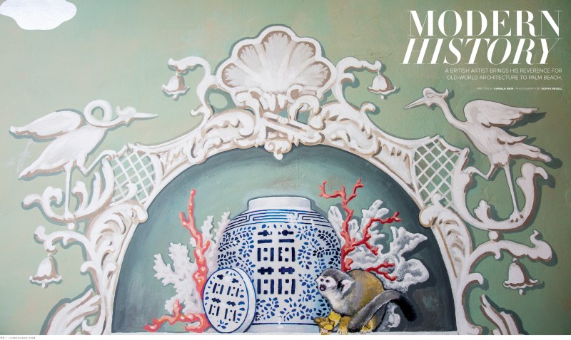 photograph of chinoiserie mural by aldous bertram