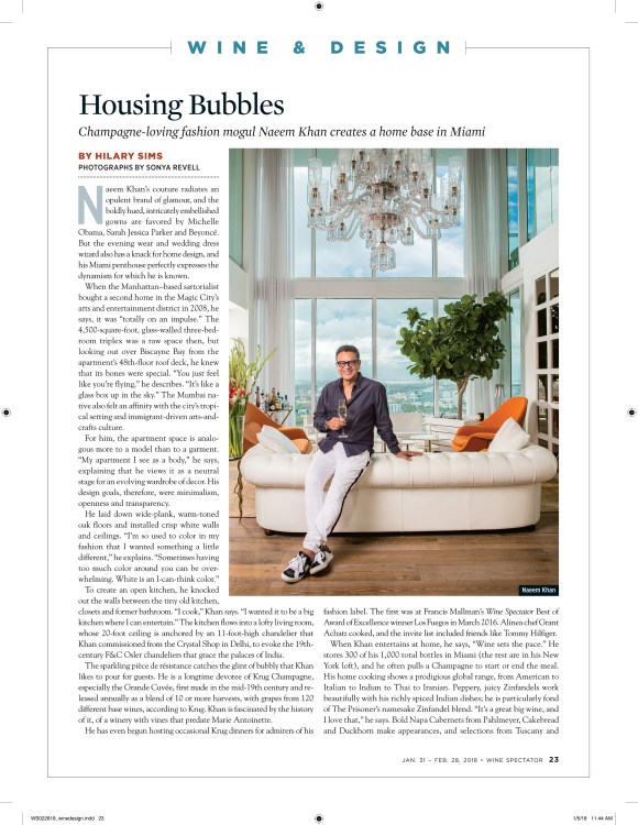 magazine spread featuring portrait photography of naeem khan